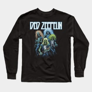 Undead Zombie Rock Band Band Tee Illustration - Ghoulish Music Madness Long Sleeve T-Shirt